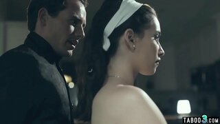 ���ድሚያ titted ታዳጊ housewife ሆኗል hubbys ቅድሚያ cock